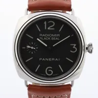 パネライ ラジオミール ブラックシール PAM00183 SS×革 手巻き 黒文字盤 ＡＢランク