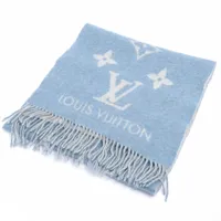 ヴィトン エシャルプ レイキャビック M75704 カシミヤ マフラー ブルー