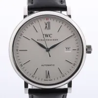 IWC ポートフィノ IW356501 SS×革 AT アイスブルー文字盤 ＡＢランク