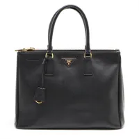 プラダ サフィアーノ ガレリア レザー 2WAYハンドバッグ ブラック B