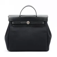 エルメス エールバッグPM トワルオフィシエ×カーフレザー ブラック シルバー金具