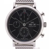 IWC ポートフィノ クロノグラフ IW391030 SS AT 黒文字盤 Ａランク