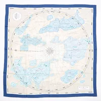 エルメス カレジェアン PLANISPHERE DUN MONDE EDUESTRE シルク スカーフ ブルー ＡＢランク