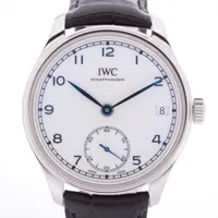 IWC ポルトギーゼ IW510212 SS×革 手巻き 白文字盤 ＡＢランク