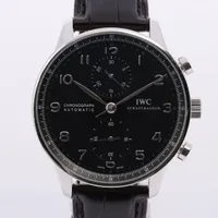 IWC ポルトギーゼ IW371447 SS×革 AT 黒文字盤 ＡＢランク