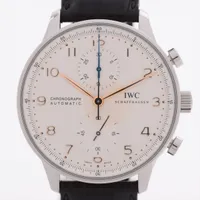 IWC ポルトギーゼ IW371445 SS×革 AT アイスブルー文字盤 ＡＢランク