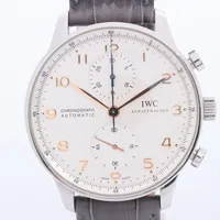 IWC ポルトギーゼ IW371445 SS×社外革 AT 白文字盤 ＡＢランク