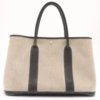 エルメス ガーデンパーティ36 PM ブッフル×トワルアッシュ ブラック シルバー金具