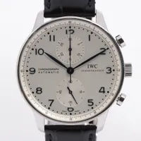 IWC ポルトギーゼ IW371446 SS×革 AT アイスブルー文字盤 ＡＢランク