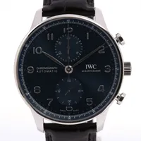 IWC ポルトギーゼ IW371606 SS×革 AT 青文字盤 Ａランク