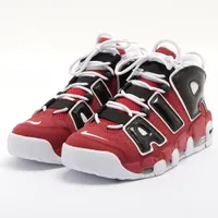 ナイキ AIR MORE UPTEMPO ’96 レザー スニーカー 27.5cm レッド Ａランク