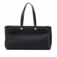 エルメス エールバッグ カバスGM トワルオフィシエ ブラック シルバー金具