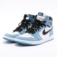 ナイキ AIR JORDAN 1 RETRO HIGH OG レザー ハイカットスニーカー 27.0cm ブルー×ホワイト ＡＢランク