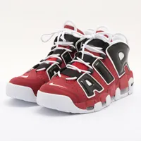 ナイキ AIR MORE UPTEMPO ’96 レザー スニーカー 27.5cm レッド Ａランク