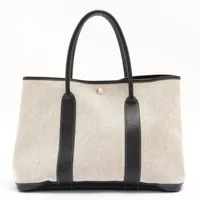 エルメス ガーデンパーティ36 PM ブッフル×トワルアッシュ ブラック シルバー金具