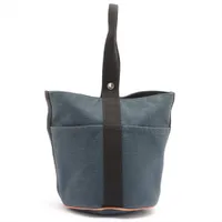 エルメス サクソーMM キャンバス ネイビー シルバー金具