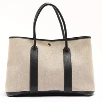 エルメス ガーデンパーティ36 PM ブッフル×トワルアッシュ ブラック シルバー金具