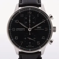 IWC ポルトギーゼ IW371447 SS×革 AT 黒文字盤 Ａランク