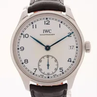 IWC ポルトギーゼ IW510212 SS×革 手巻き 白文字盤 ＡＢランク