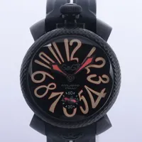 ガガミラノ マヌアーレ48mm 5016.9 SS×ラバー 手巻き 黒文字盤 ＡＢランク