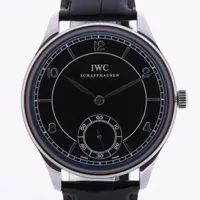 IWC ポルトギーゼ IW544501 SS×革 手巻き 黒文字盤 ＡＢランク