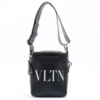 ヴァレンティノ VLTN レザー ショルダーバッグ ブラック ＡＢランク