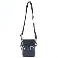 ヴァレンティノガラヴァーニ VLTN レザー ショルダーバッグ ブラック Ａランク