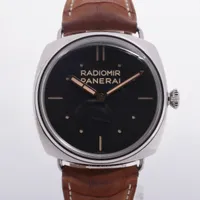 パネライ ラジオミール PAM00425 SS×革 手巻き 黒文字盤 ＡＢランク