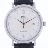 IWC ポートフィノ IW356501 SS×革 AT アイスブルー文字盤 ＡＢランク