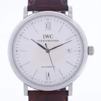 IWC ポートフィノ IW356501 SS×革 AT アイスブルー文字盤 ＡＢランク