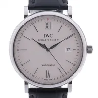 IWC ポートフィノ IW356501 SS×革 AT アイスブルー文字盤 ＡＢランク