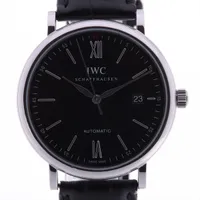 IWC ポートフィノ IW356502 SS×革 AT 黒文字盤 ＡＢランク