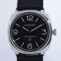 パネライ ラジオミール PAM00753 SS×社外ナイロン 手巻き 黒文字盤 ＡＢランク