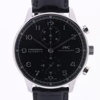 IWC ポルトギーゼ IW371438 SS×革 AT 黒文字盤 ＡＢランク