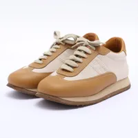 HERMES 1回着用 グレー スエード スニーカー 36 エルメス クイック