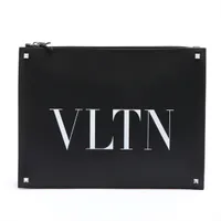 ヴァレンティノ VLTN レザー クラッチバッグ ブラック ＡＢランク