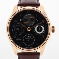 IWC ポルトギーゼ　パーペチュアルカレンダー IW502103 750×革 AT 黒文字盤 ＡＢランク