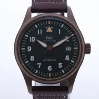 IWC パイロットウォッチ IW326802 ブロンズ×革 AT グリーン文字盤 Ａランク