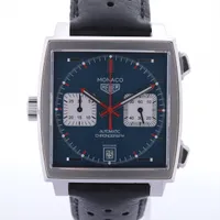 タグホイヤー モナコ キャリバー11 CAW211P SS×革 AT 青文字盤