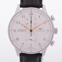 IWC ポルトギーゼ IW371445 SS×革 AT アイスブルー文字盤 ＡＢランク