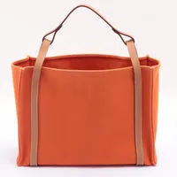 エルメス サックカバリコール トワルシェブロン オレンジ シルバー金具