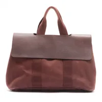 エルメス ヴァルパライソMM トワルシェブロン ブラウン シルバー金具