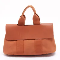 エルメス ヴァルパライソPM トワルシェブロン ブラウン シルバー金具