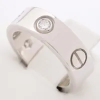 カルティエ ラブ ハーフ ダイヤ リング 750(WG) 49 ABランクの買取