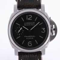 パネライ ルミノールマリーナ PAM00510 SS×革 手巻き 黒文字盤 ＡＢランク