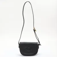 ロエベ ヘリテージ レザー ショルダーバッグ ブラック