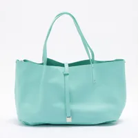 ティファニー レザー トートバッグ ブルー