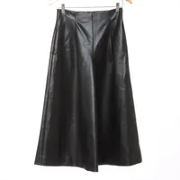 フォクシーニューヨーク レザー パンツ 40 ブラック
