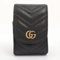 グッチ GGマーモント 476431 レザー シガレットケース ブラック ＡＢランク