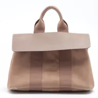 エルメス ヴァルパライソPM トワルシェブロン ベージュ シルバー金具